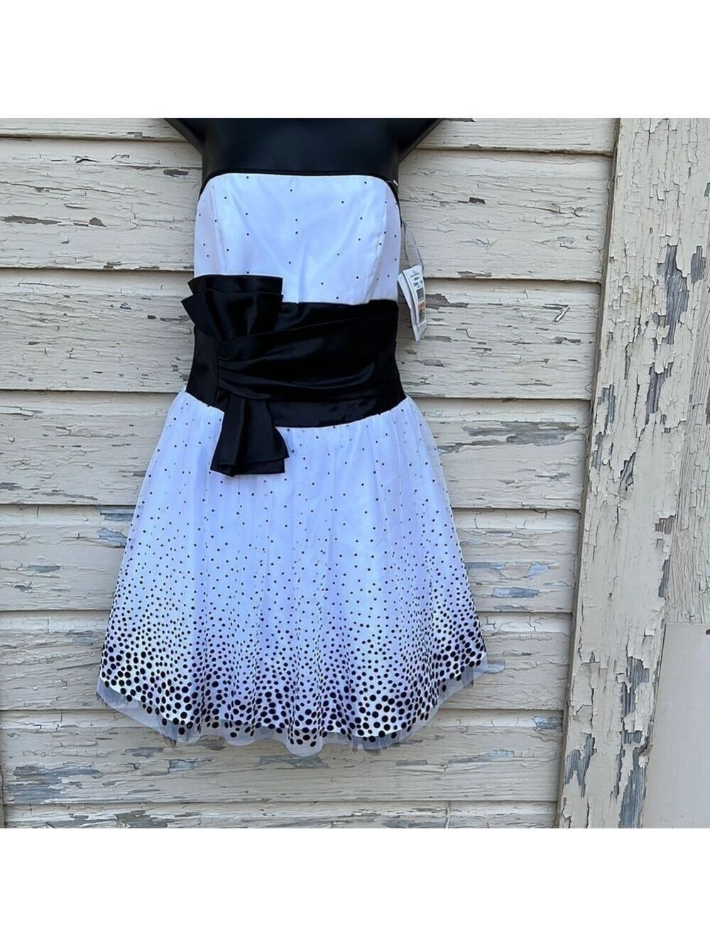 Vintage Jessica McClintock Gunne Sax Prom Polkadot Tulle 80s Style Mini Dress 7